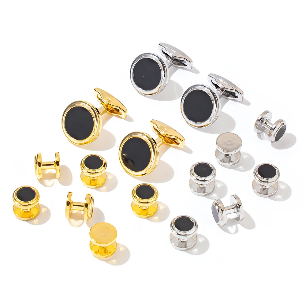 Luxury Men's Shirt Cufflinks Sets Custom Your Logo Man Gift Boyfriend Jewelry  Wedding Cuff links Man