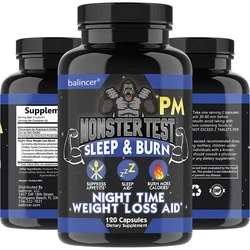 Nighttime Fat Burning Supplement - with Natural Plant Extracts & Magnesium, Zinc, Weight Management, Unisex