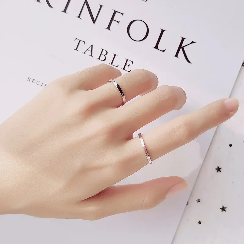 TrustDavis Authentic Minimalist 925 Sterling Silver Fashion Simple Smooth Adjustable Ring For Man&Women Wedding Jewelry DA1090