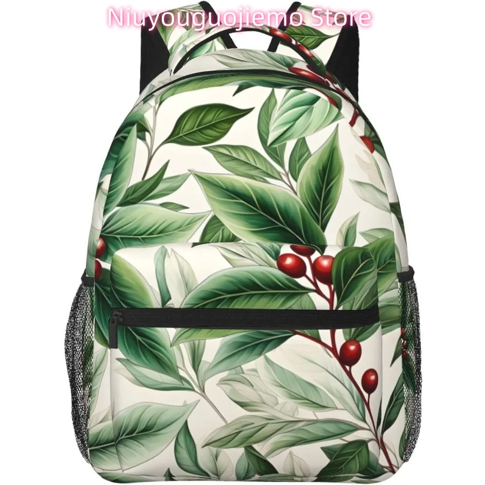 

Winter Green Plant Lightweight Laptop Backpack Lightweight Multipurpose Travel Casual Daypack Unisex College Backapcks for Men W