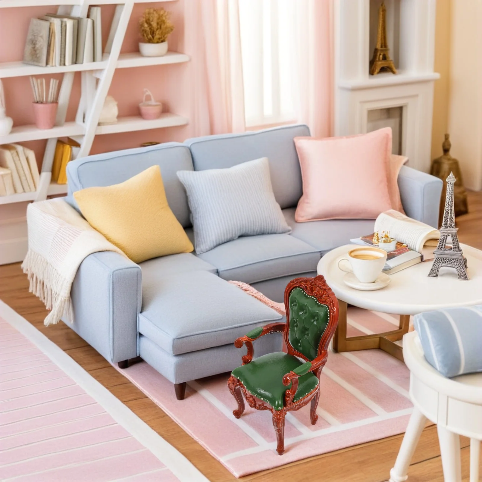 Fauteuil Miniature en bois, échelle 1:12, meubles Vintage, décoration de salon, Mini chaises pour maison de poupée, 2 pièces