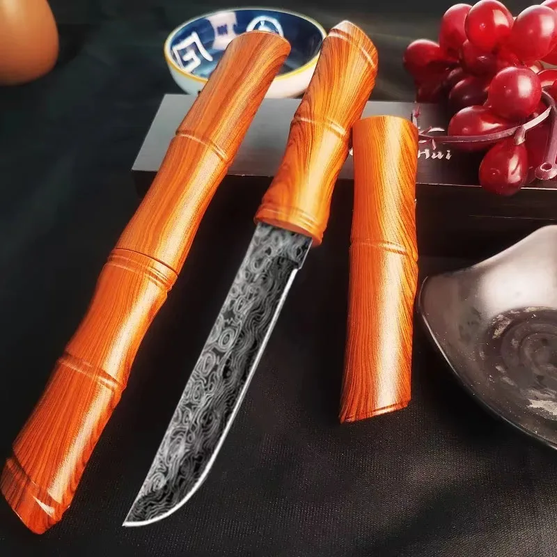 

Sharp Bamboo Joint Knife Outdoor Knife Camping Wilderness Specialized Handmade Bone Cutting Knife Portable Fruit Knife