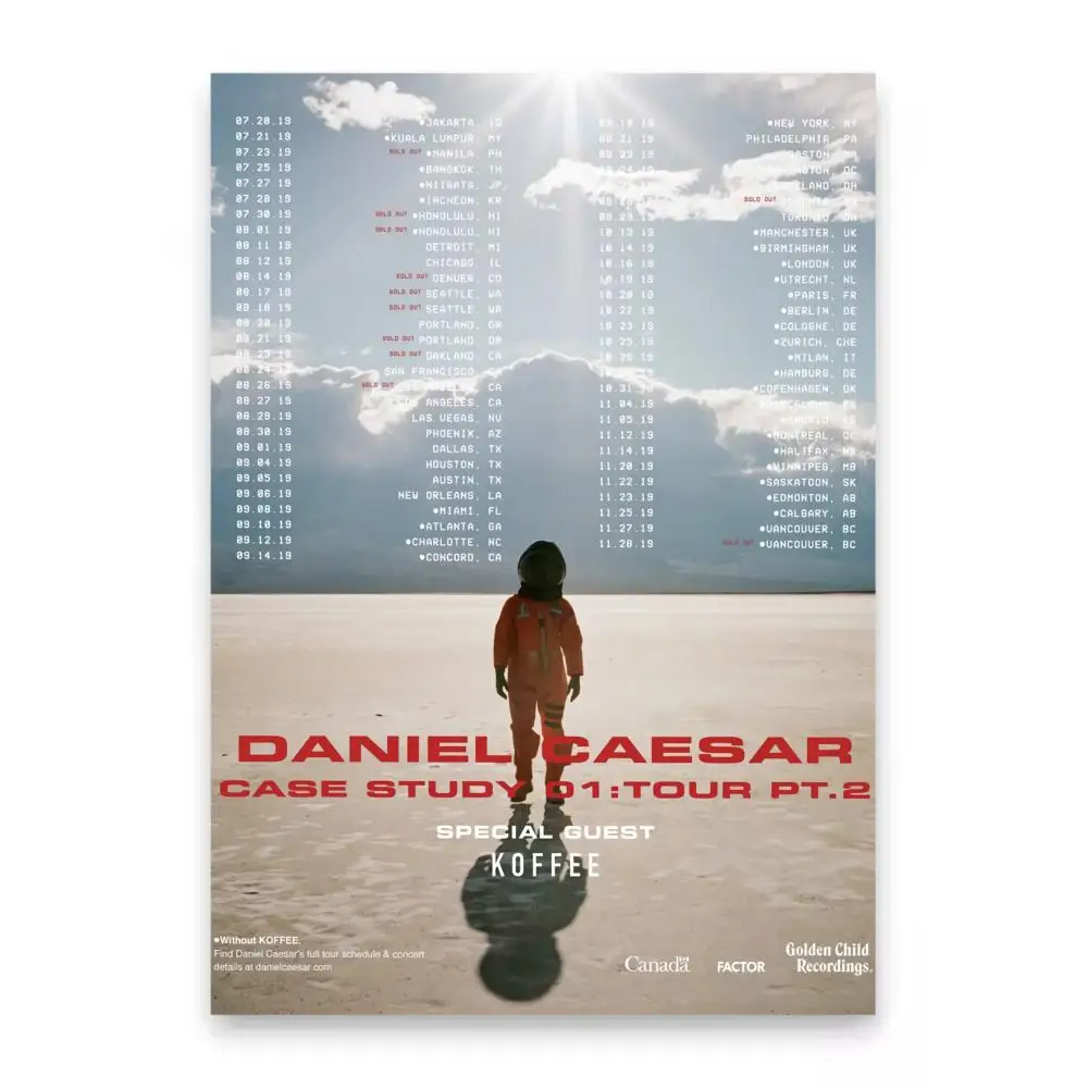 D-Daniel Caesar Musikalbum Freudian Poster HD-Kunstposter, selbstklebend, für die Wand, wasserfest, für Zuhause, Wohnzimmer, Bar, ästhetische Dekoration