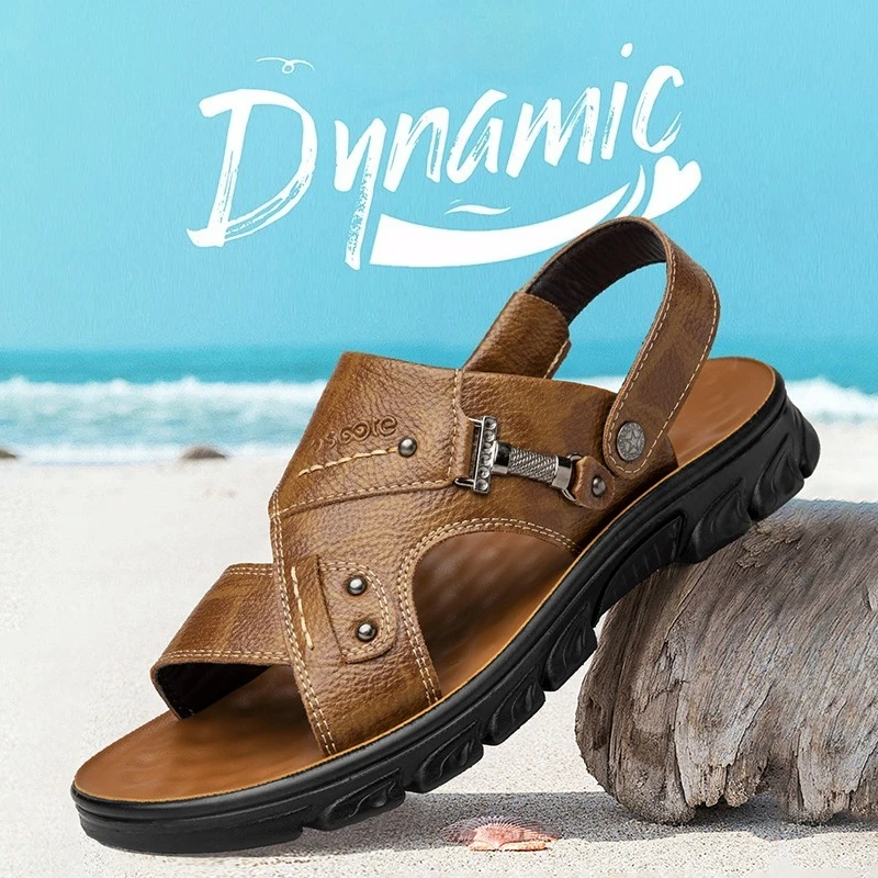 Double Star Men's Beach Open Toed Sandals Breathable Dual Use Men's Shoes Summer Men's Outdoor Shoes