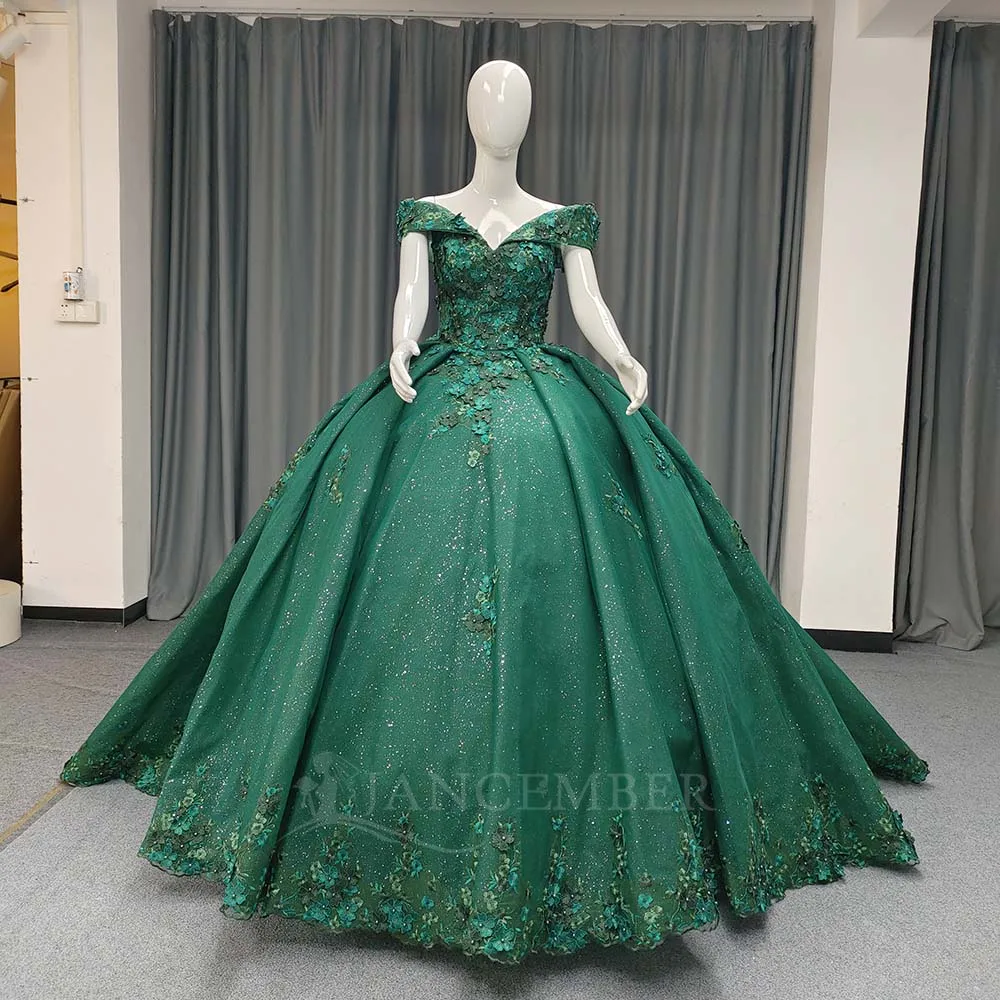 

Exquisite 3D floral decals Quinceanera Dresse Sparkling Customized Dreamy Sweetheart Collar Ball Gown vestidos de 15 quinceañera