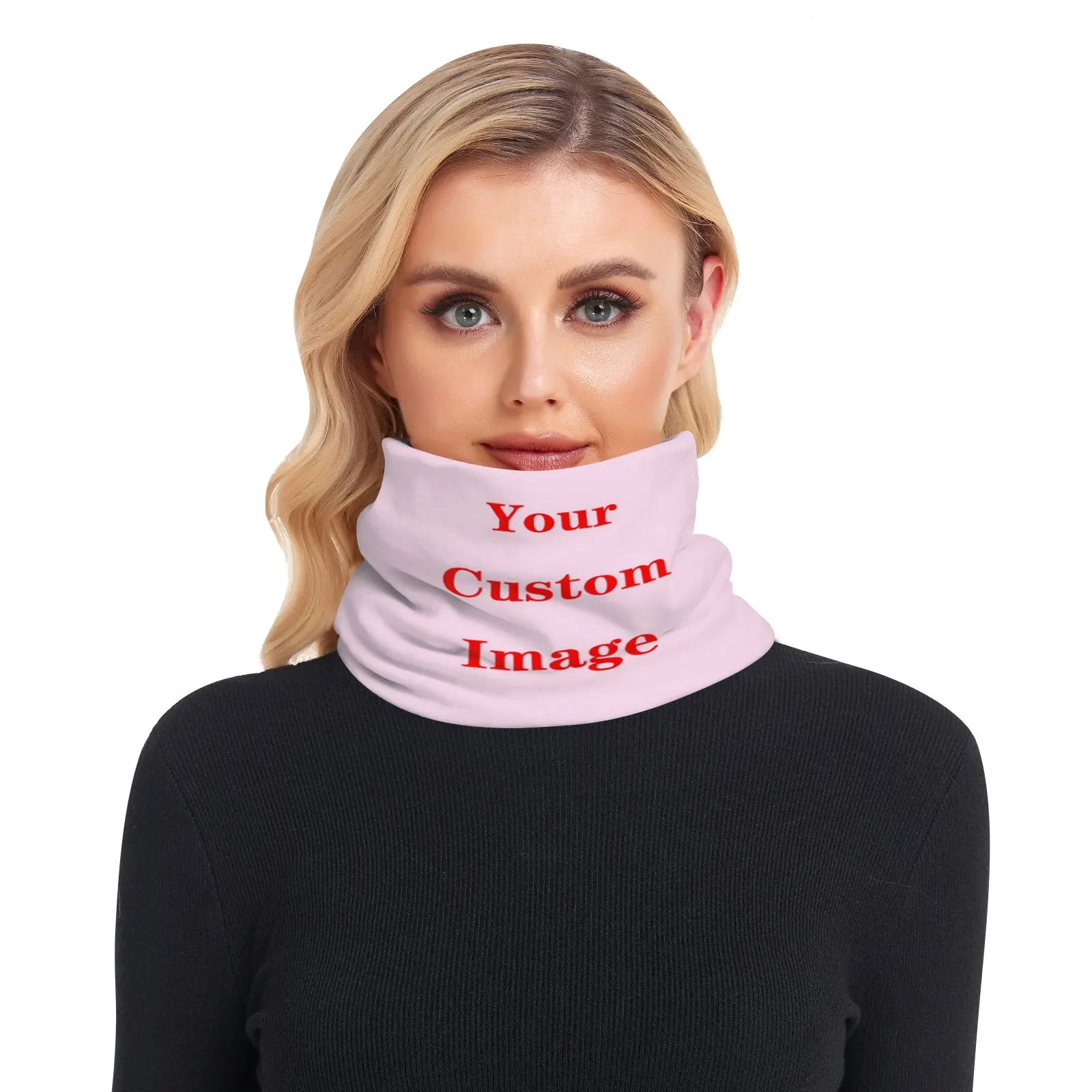 2022 Winter Scarf Knitted Ring Neck Wraps Custom image Women Bandana Warm Solid Collar Unisex Men Face Scarves Infinite Cashmere