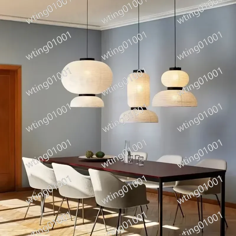 for Wabi Sabi Rice Paper Pendant Light Japan Style Ceiling Chandelier LED Hanging Lamp Living Room Decor Lustre Fixture