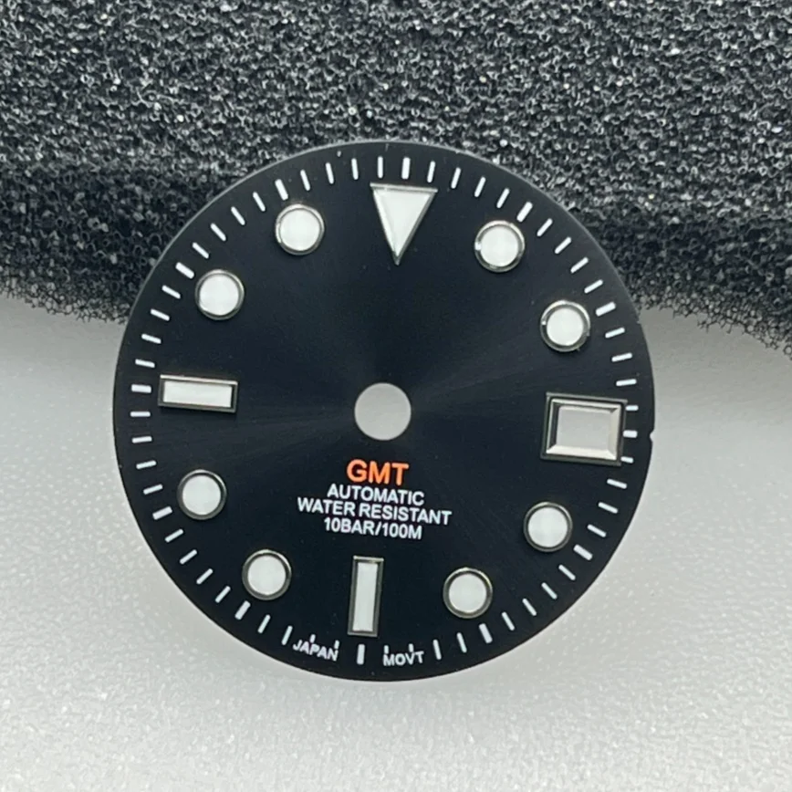 NH34 Dial 28.5mm GMT Dial White Black BGW9 Blue and Green Luminous Fit NH34/NH35/NH36 Movement Watch Accessories