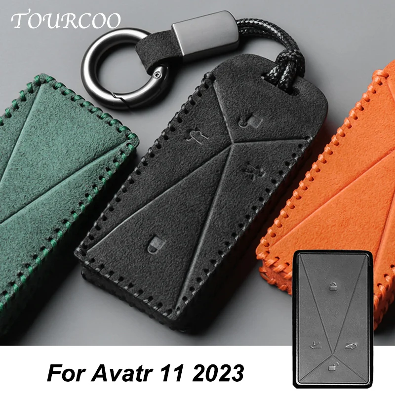 

For Avatr 11 2023 Car Key Suede Case Cover Holder Shell Full Protector Alcantara Accessories