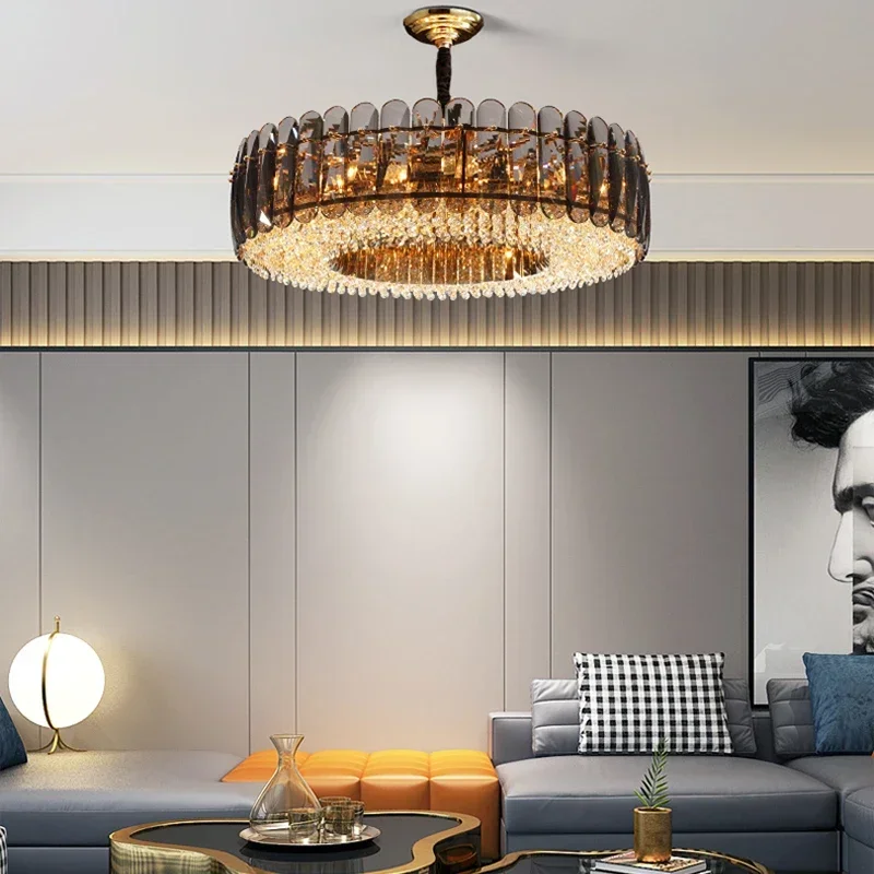 Top luxury crystal chandelier for living room luxury home decor modern cristal lamp dining room bedroom gold led light fixture