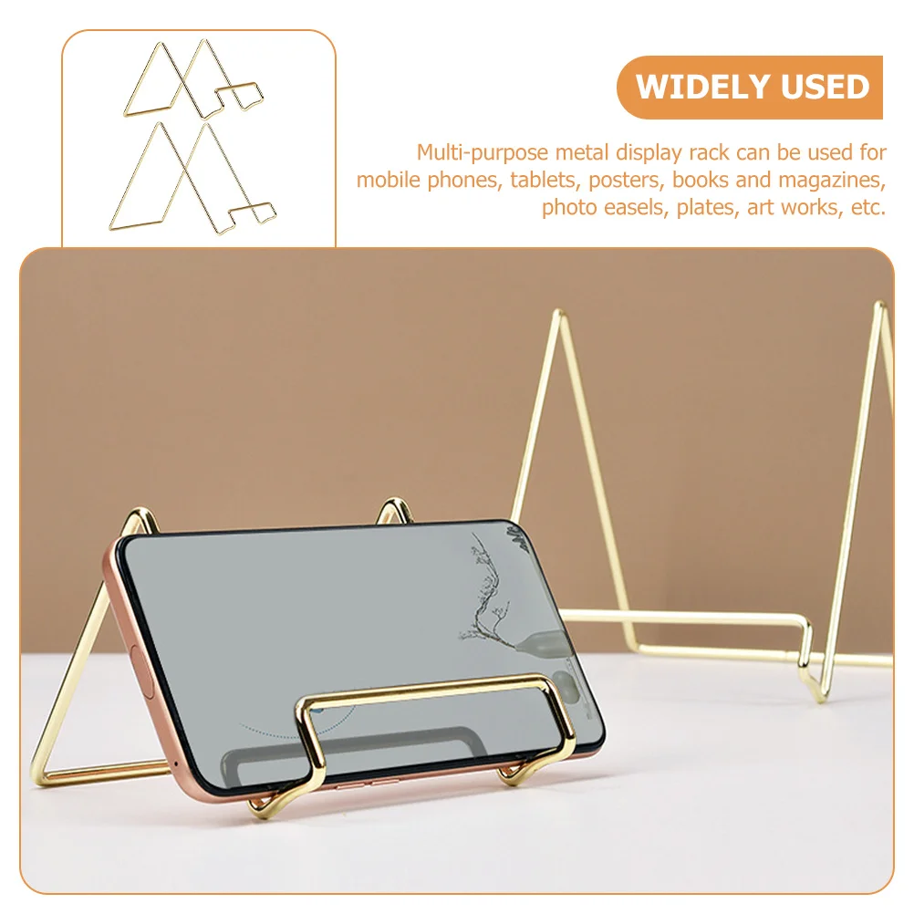 2 قطعة منظم كتب سطح المكتب الحديدي رف شاشة مطلي بالكروم ثابت للكتب سجلات الملفات حامل ملفات سطح المكتب