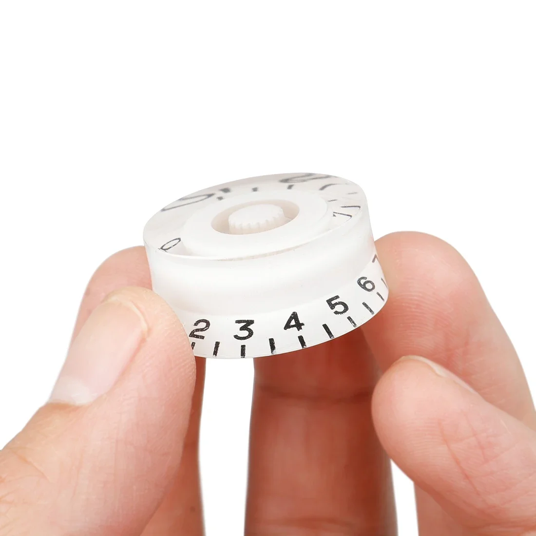 3Pcs Electric Guitar Volume Knob Cap Transparent White Acrylic Durable with Scale Easy to Adjust Electric Guitar Accessories