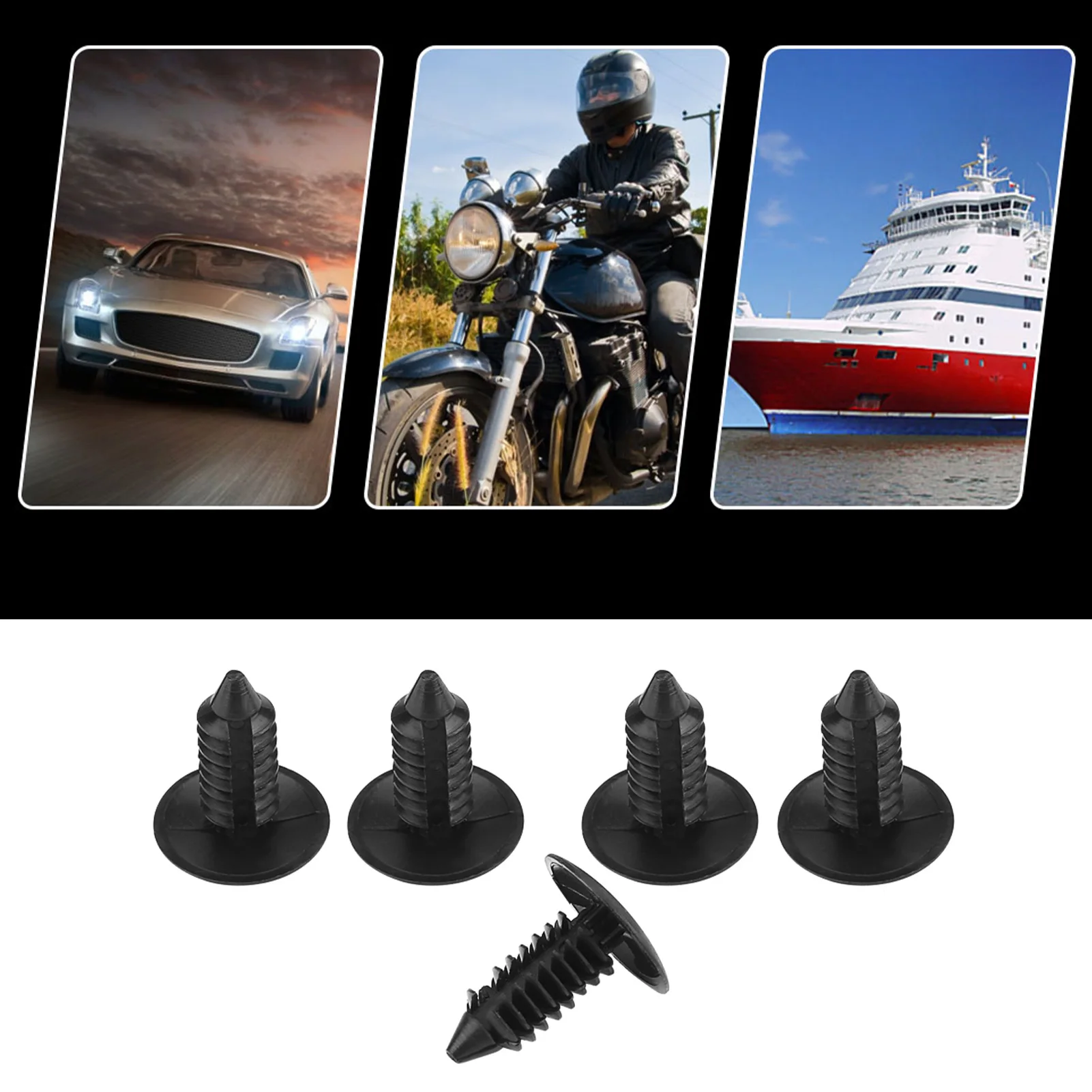 New 100Pcs Universal 8mm Auto Fastener Fit Hole Nylon Car Clips Fender Bumper Shield Retainer Plastic Rivet Car Accessories