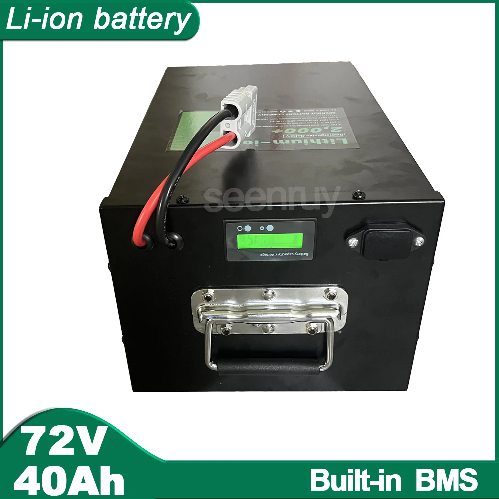 72V 40Ah Li ion With Charger Lithium Polymer Battery Pack  Perfect For 3000W 5000W Tricycle Bike Motorcycle E-Bike Scooter