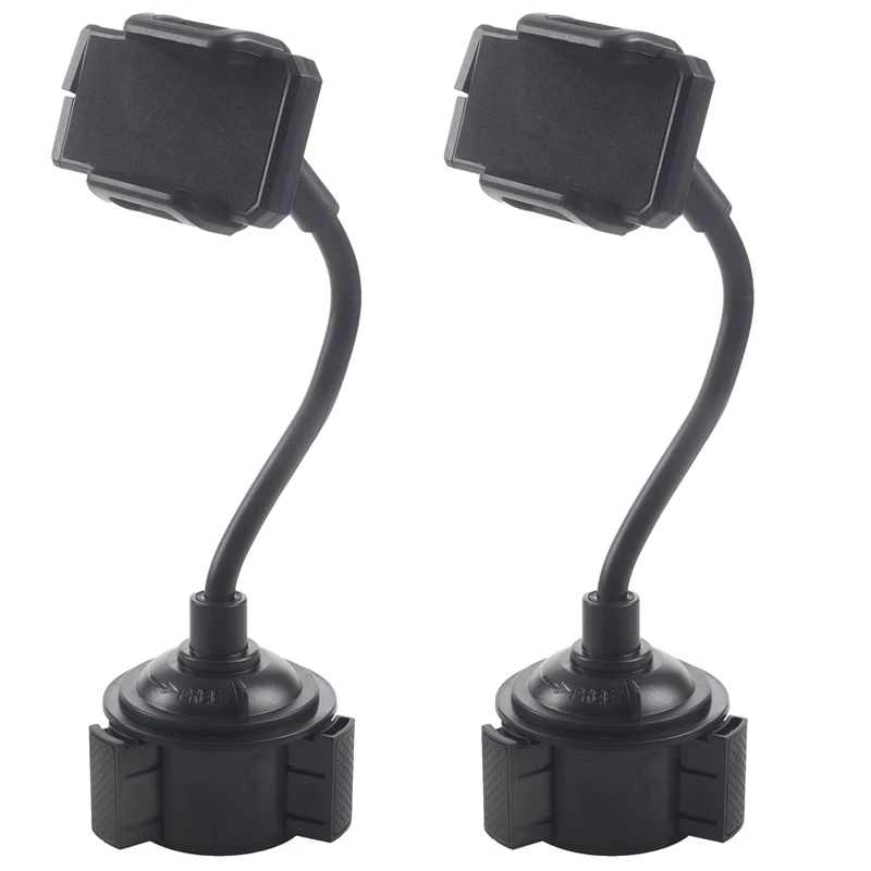 2X Universal Car Mount Adjustable Gooseneck Cup Holder Cradle For Cell Phone Iphone