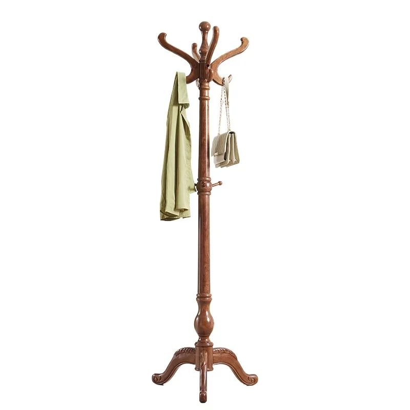 

Standing Wooden Coat Clothes Rack Stand Hat Hanger Holder
