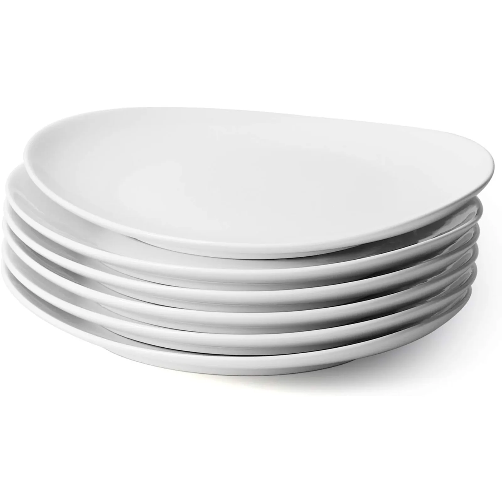 

US Porcelain 11 Inch Dinner Plates Set of 6 - White Dinner Plates - Dishwasher, Microwave, Oven Safe, Scratch Resistant