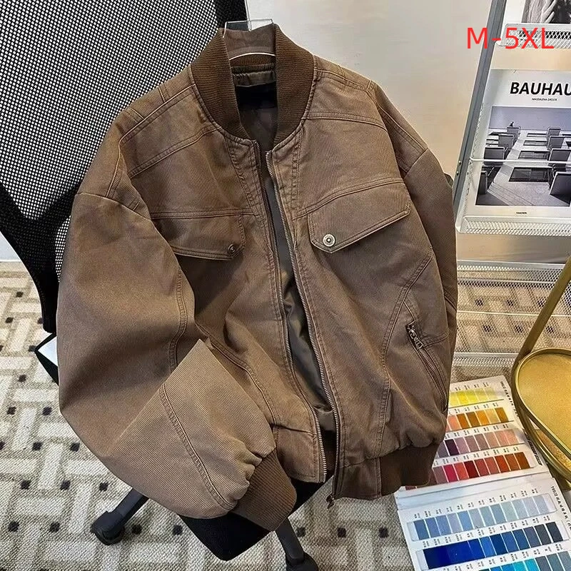 

American Retro Jacket Japanese Style Autumn and Winter New Corduroy Baseball Jacket Men's Street Wear Hip-hop Fashion Men's Wear