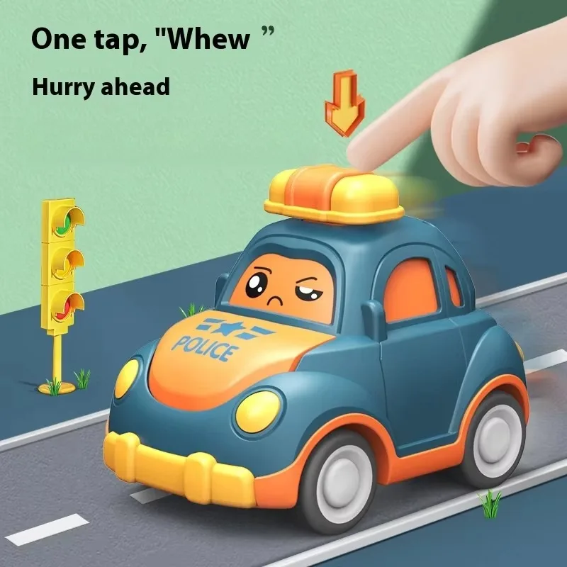 

Pressing Gear Cartoon Vehicle Mini Press Go Vehicles Inertia Pull Back Cars Montessori Early Education Crawling Toys