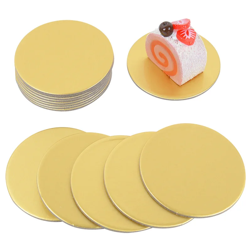 Round Gold Cake Boards Diameter 10-26cm Disposable Cake Dessert Tray for Home Wedding Birthday Party Cake Tool DIY Baking Supply view 3