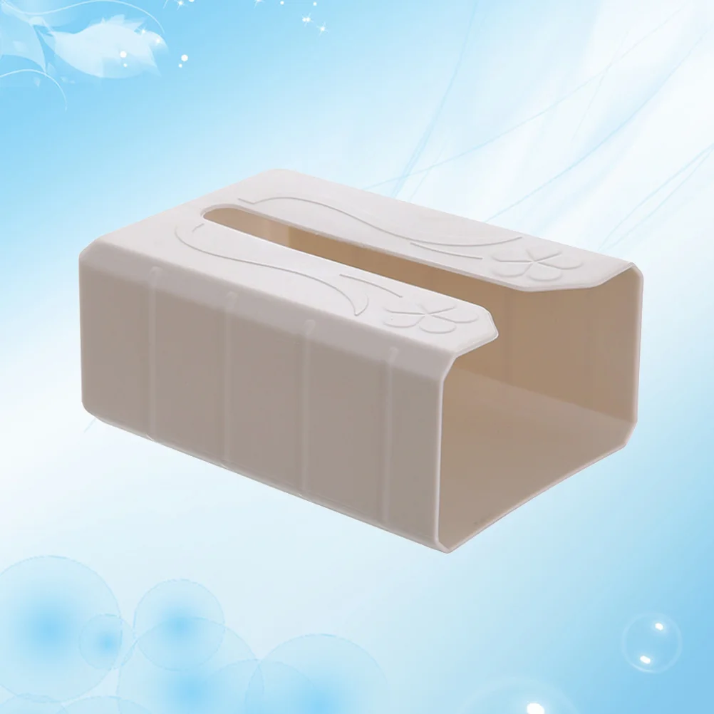 Kitchen Paper Towel Holder Tissue Box No Drilling Adhesive Tissue Storage Box Container (Beige) tissue paper box