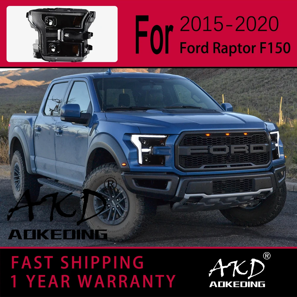 Car Lights for Ford Raptor F150 LED Headlight 2015-2020 F-150 Head Lamp Drl Projector Lens Automotive Accessories