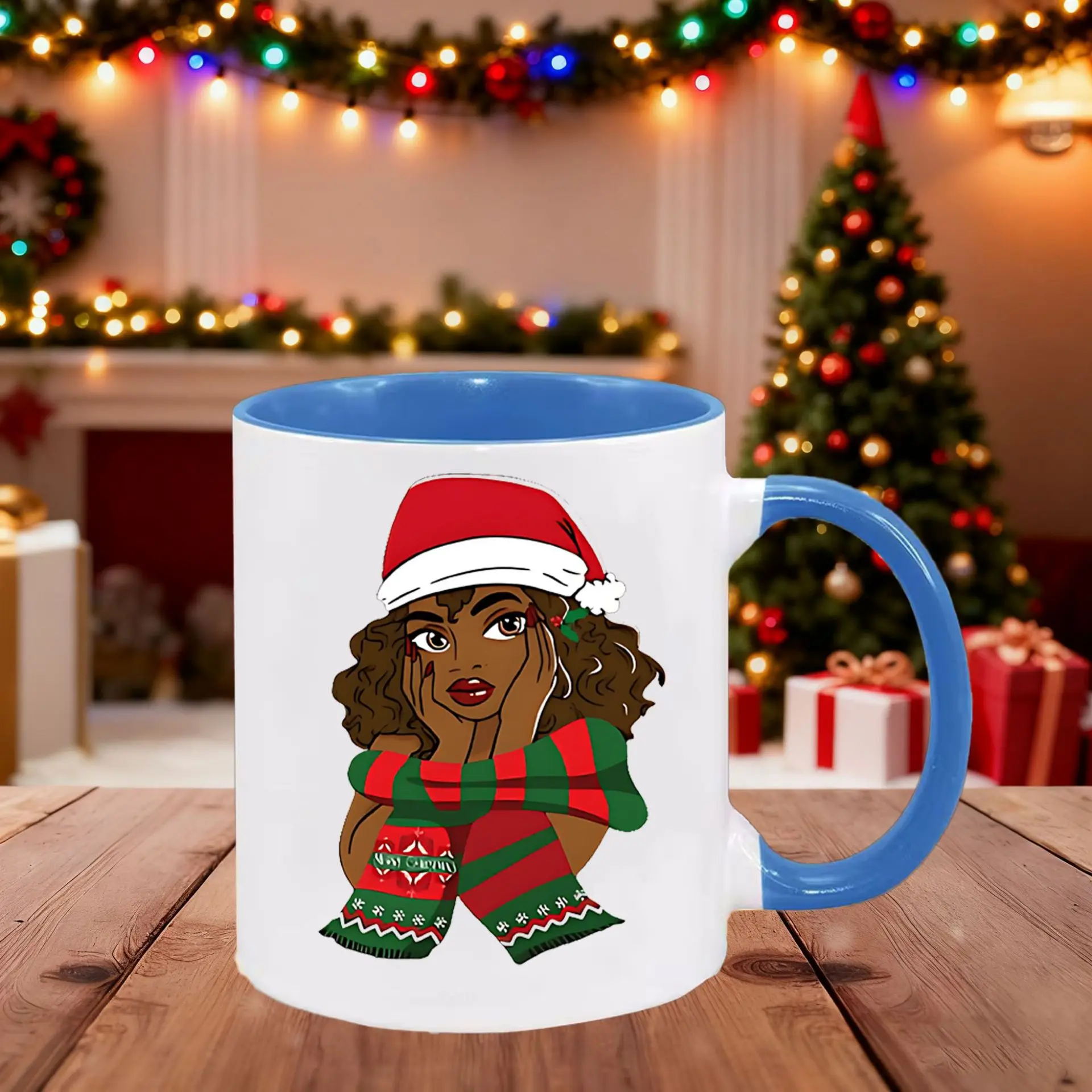 Cross-border Christmas limited fun mug Christmas elements festive atmosphere full of cute and practical!