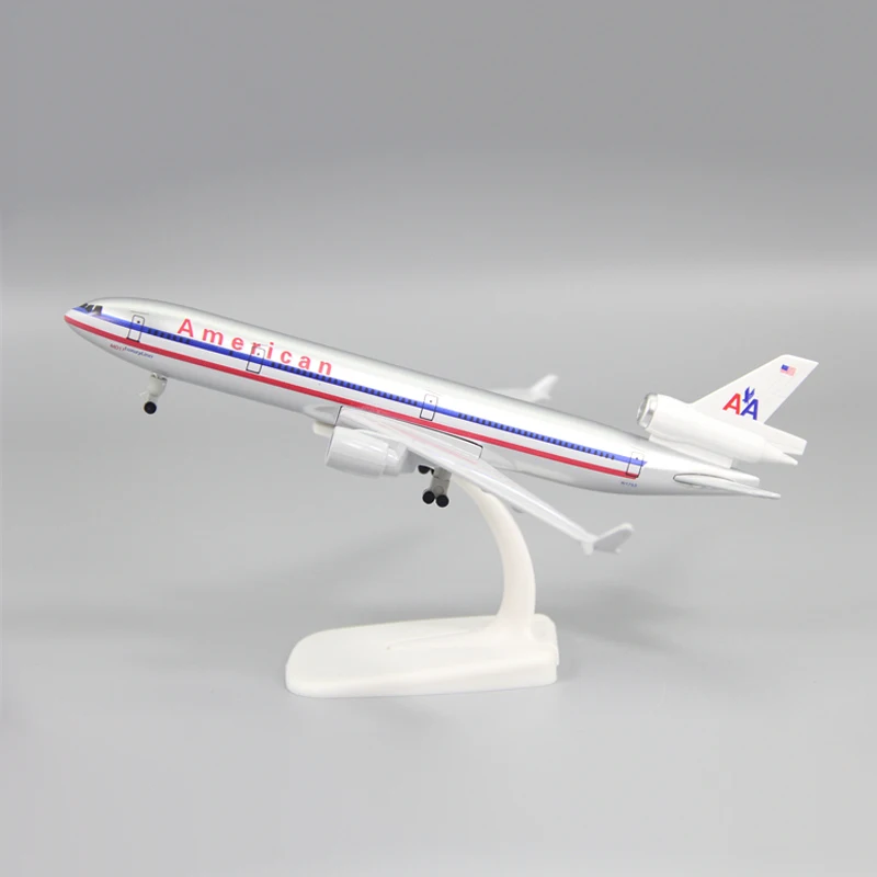 20CM US MD-11 MD11 Aircraft Model Toys with Base Alloy Diecast Airplane Adult Fans Collection Gift Souvenir