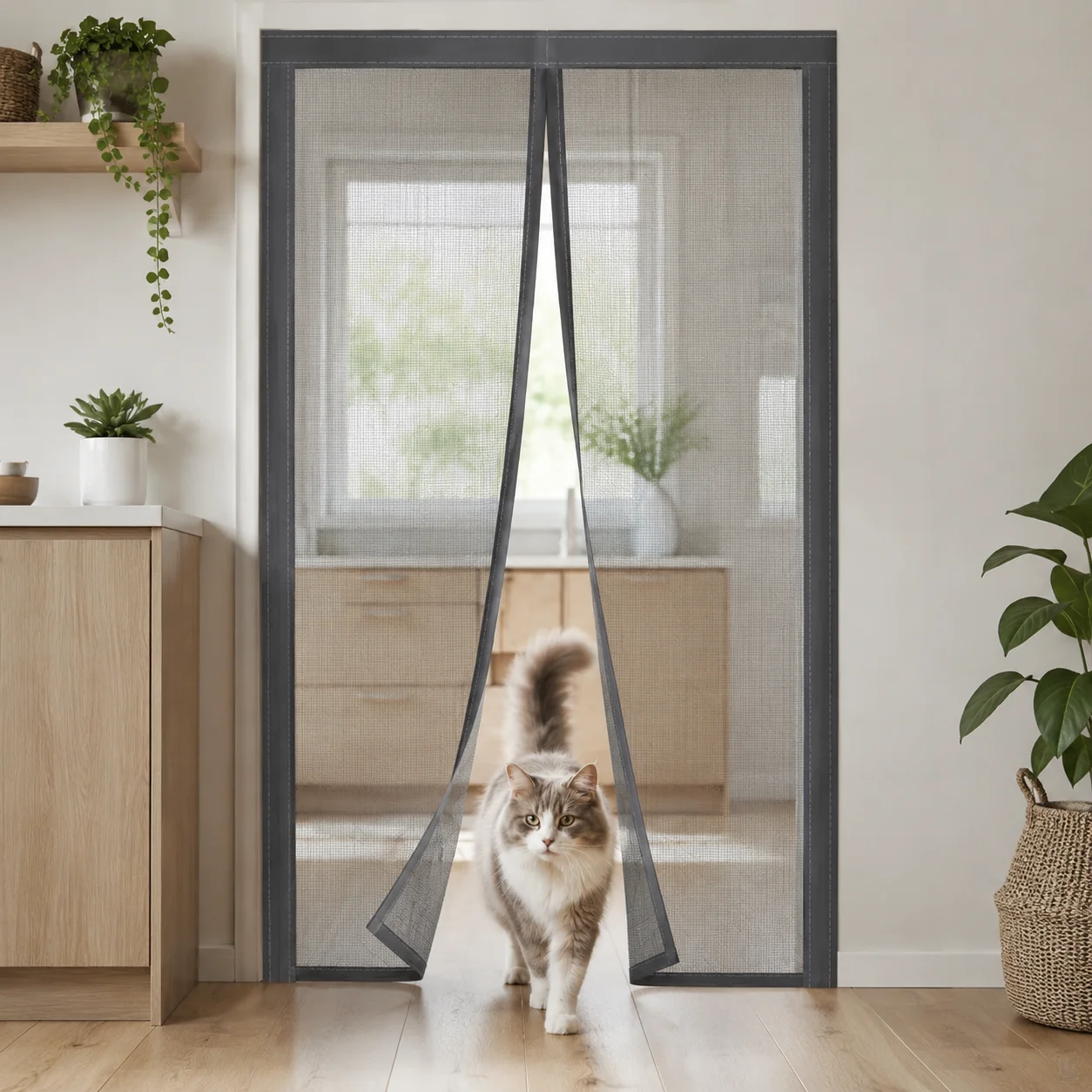 Magnetic Window Mosquito Net Screen, Foldable Insect Fly Screen Curtain Mesh Cover for Home Garden Doors Windows