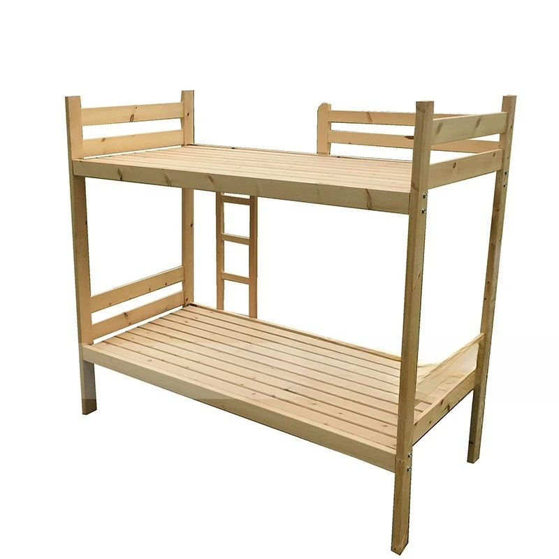 Pine bed, student dormitory lunch break nursery multi-functional high and low bunk wooden bed