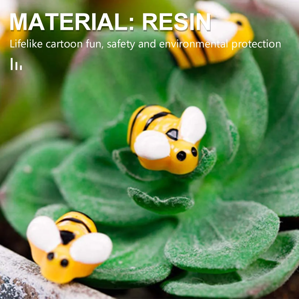 50 Pcs Simulation Resin Bee DIY Mini Bees Tiny Cartoon Patch Epoxy Filling Models Modeling Ornaments