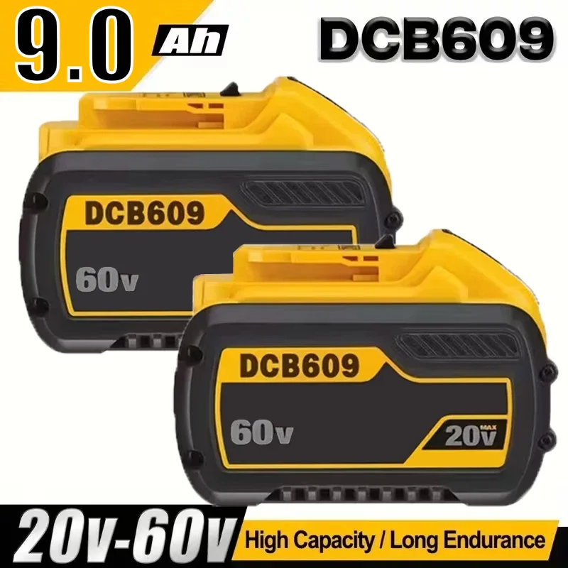 Аккумулятор Li-ion 20В/60В 9000мАч для DeWalt, замена MAX, совместим с DeWalt DCB609, DCB547-XJ, DCB606, DCB201, для инструментов