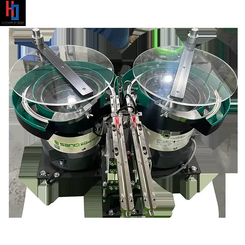 CE Certificate Double Rail Vibratory Feeding System Motor Stainless Steel 600W 100PCS/min Discharge Speed 1 Year for