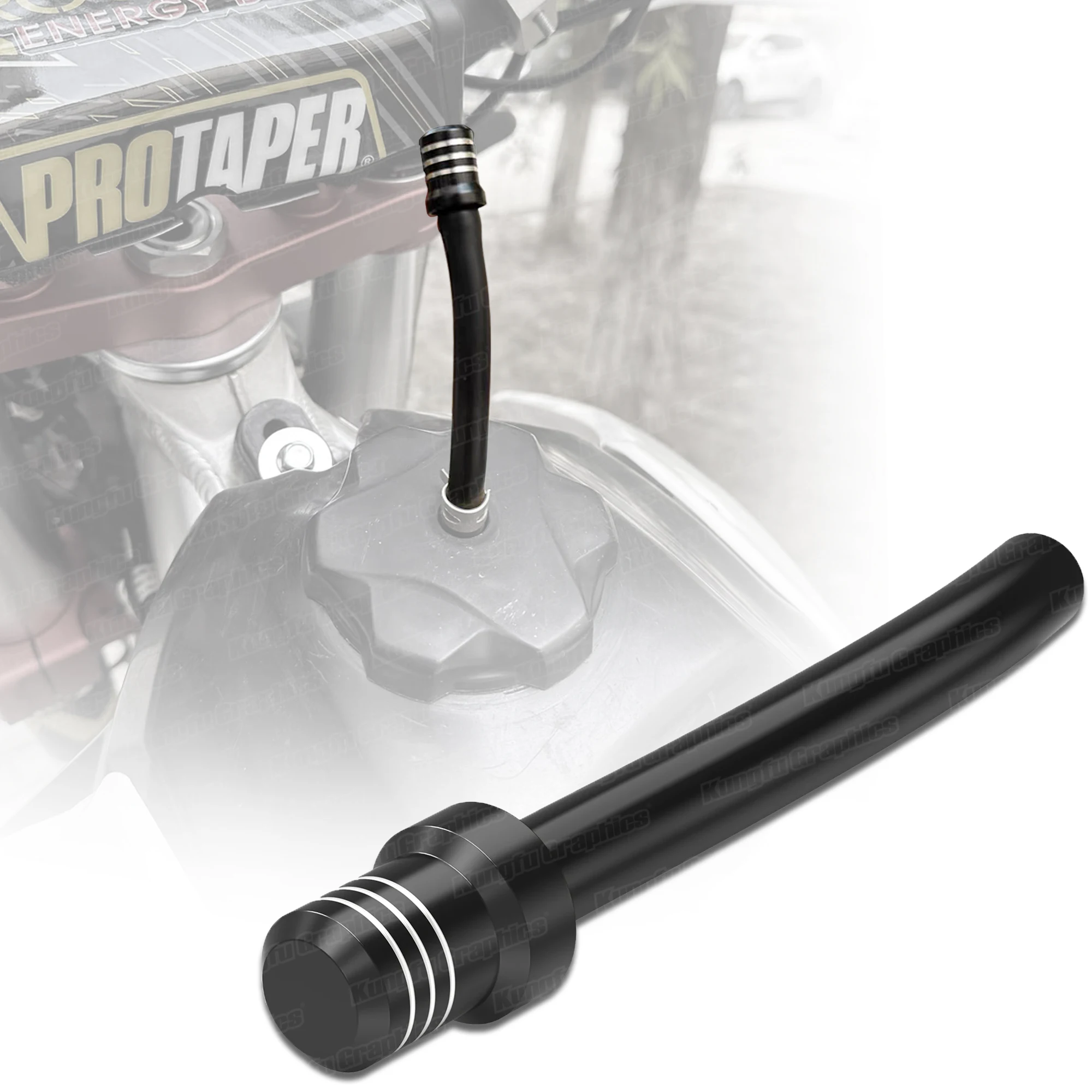 

Universal Motorcycle Gas Cap Vent Tube One Way Breather Hose Check Valve for Dirtbike Pit Bike Motocross Enduro ATV UTV, Black