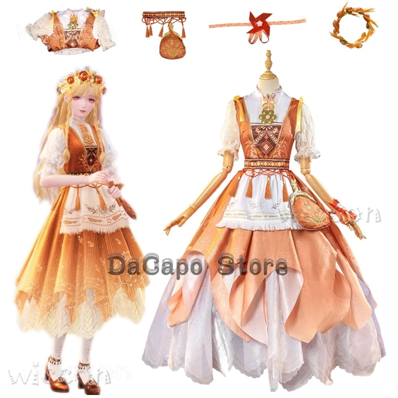 Infinity Nikki Cosplay Hometown Breeze Outfit Costume Wig Lolita Clothes Blue Dress Set Women Kawaii Girls Gown Halloween Party