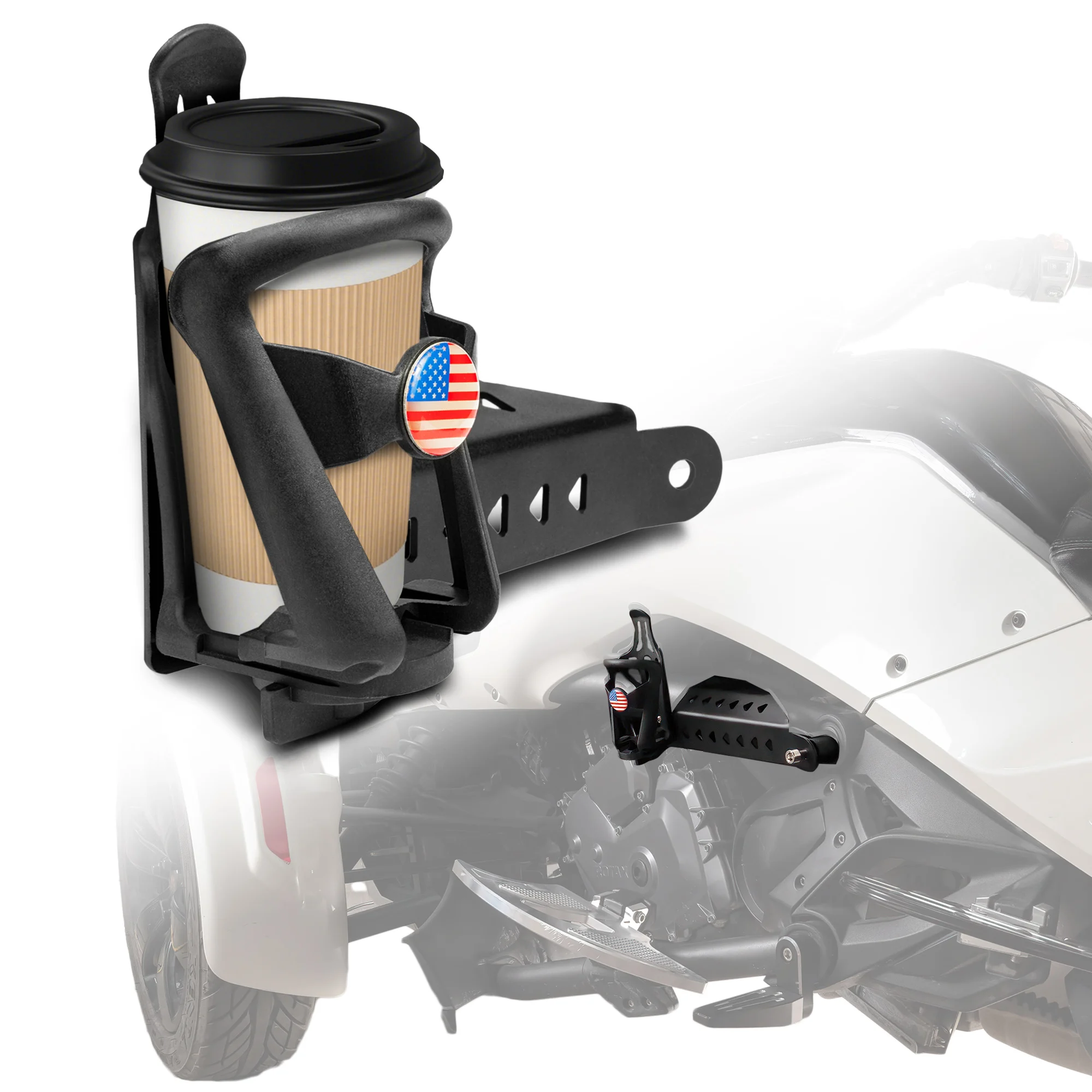 20oz Bottle Holder for Can Am Spyder One PCS Cup Holder Drink Holder Left Side Universal Motorcycle Trike Accessory