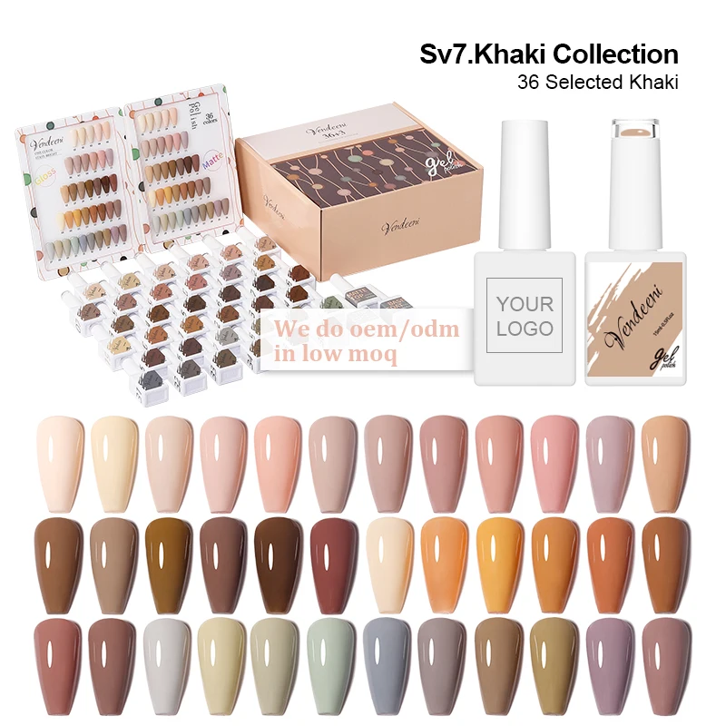 

Vendeeni New Arrival 36colors Fall Gel Polish Collection Set Box OEM ODM Nail Factory Supplies Create Unique Brand Nail Polish
