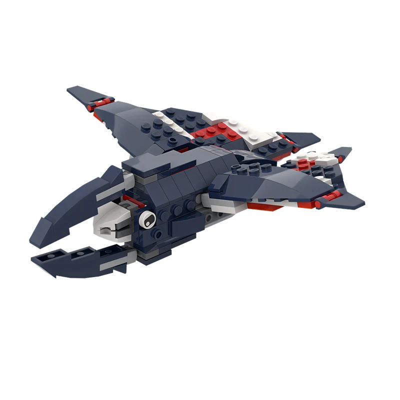 MOC Unterwasser-Subnauticus-Monster Meeresorganismus Bausteine Megalodon Hai Meeresschildkröte Tiermodell Kinderspielzeug Geburtstagsgeschenk – Detail 5