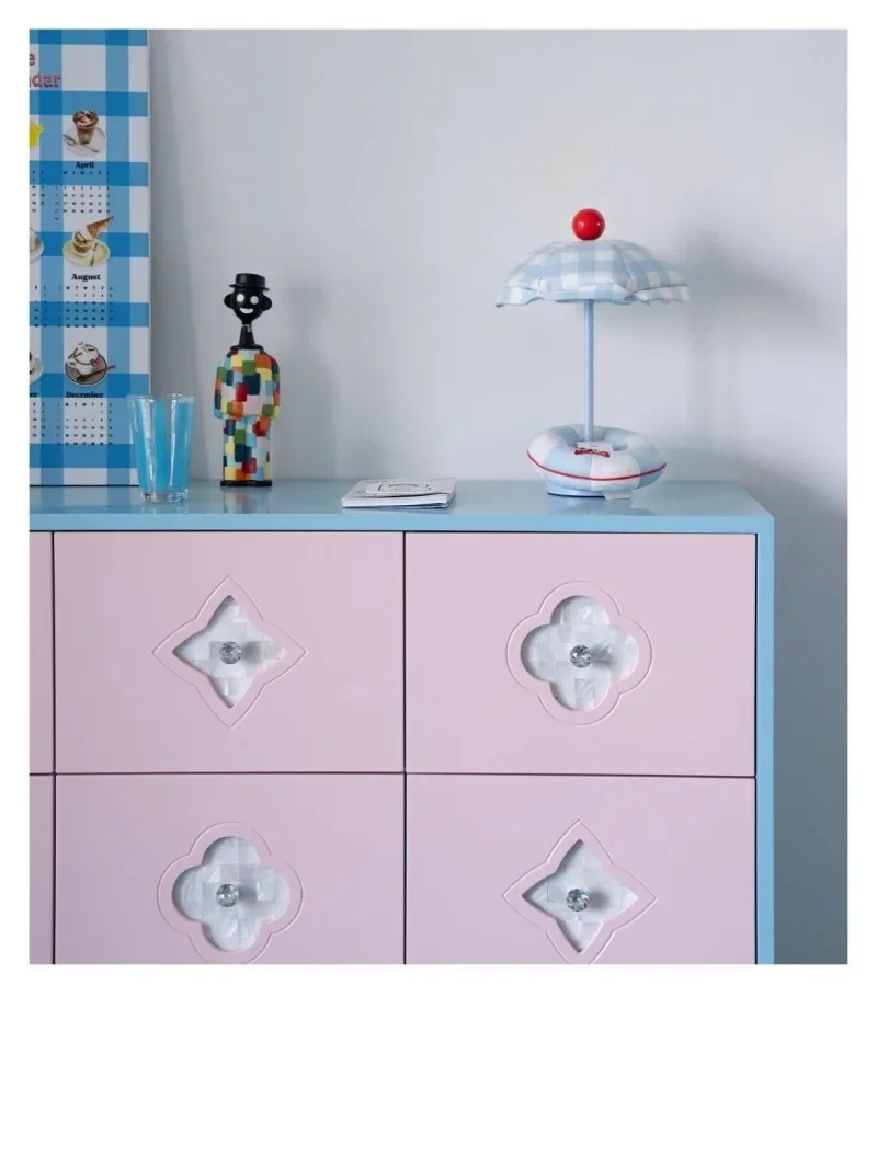 Cream wind light luxury shell bucket cabinet Korean guest dining room locker small apartment bedroom bedside storage cabinet