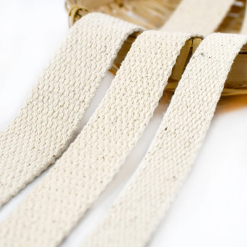 

10M 10-50mm Beige Cotton Tape 1.5mm Thick Canvas Webbing Backpack Shoulder Strap Garment Band Bia Binding DIY Sewing Accessories