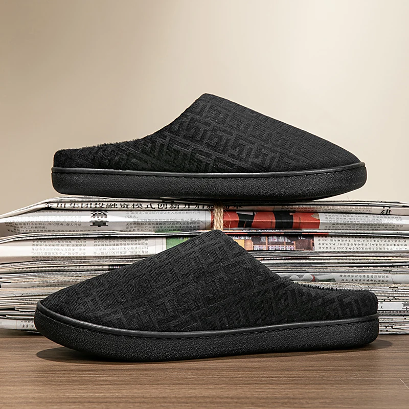 

YRZL Winter Slippers for Men Thermal Warm House Shoes Non-Slip Indoor Outdoor Comfortable Footwear 2025 Cozy Mens Slip Ons Shoes