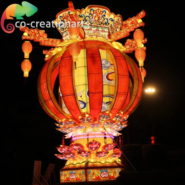 Handmade traditional fabric Chinese red palace lantern for sale