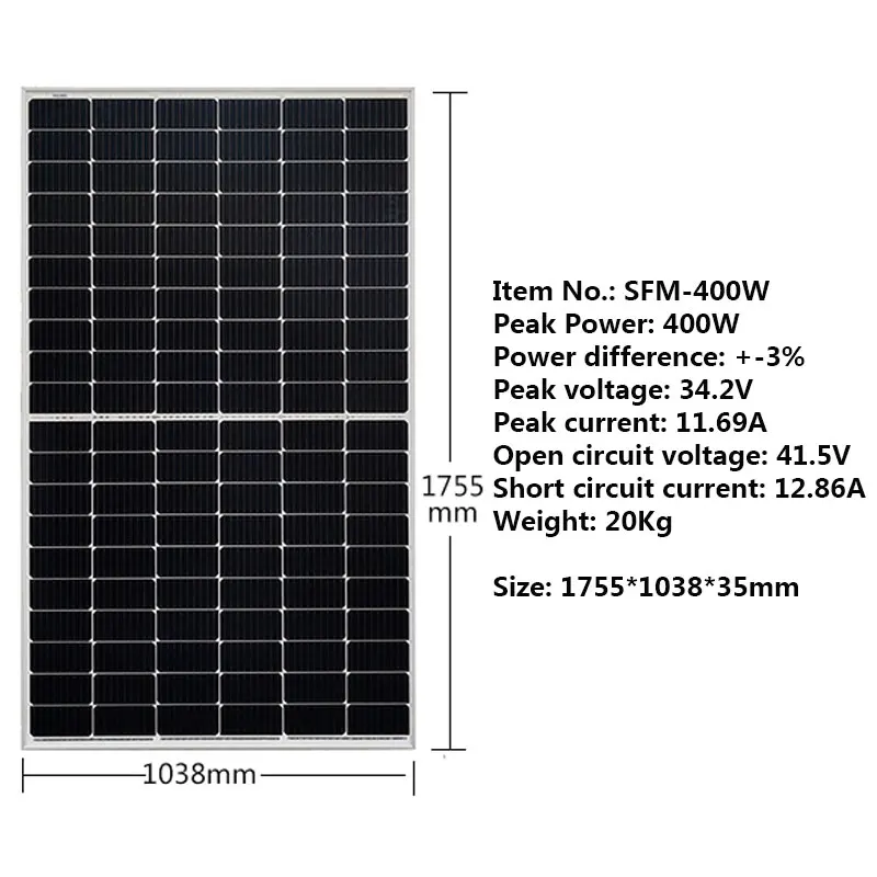 Solar Panel  400W 34V 4000W10000W Solar Charger Battery Home  Caravan Car Camping Boat Yacht Off Grid System Villa Farm Bedroom