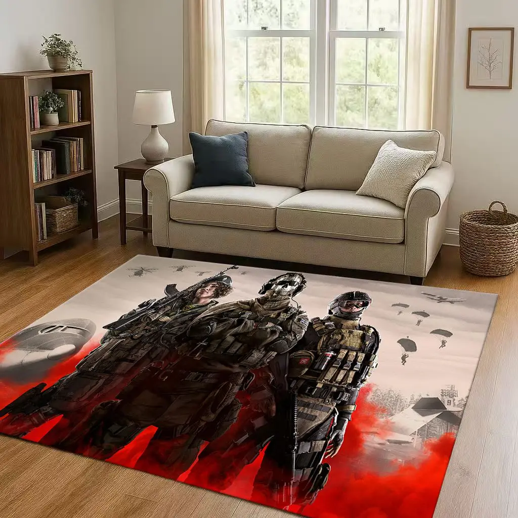 Classico gioco di pistola Call of Duty COD Ghost Simon Soggiorno Tappeto antiscivolo per camera da letto Sala giochi Divano, Zerbino per decorazioni per la casa