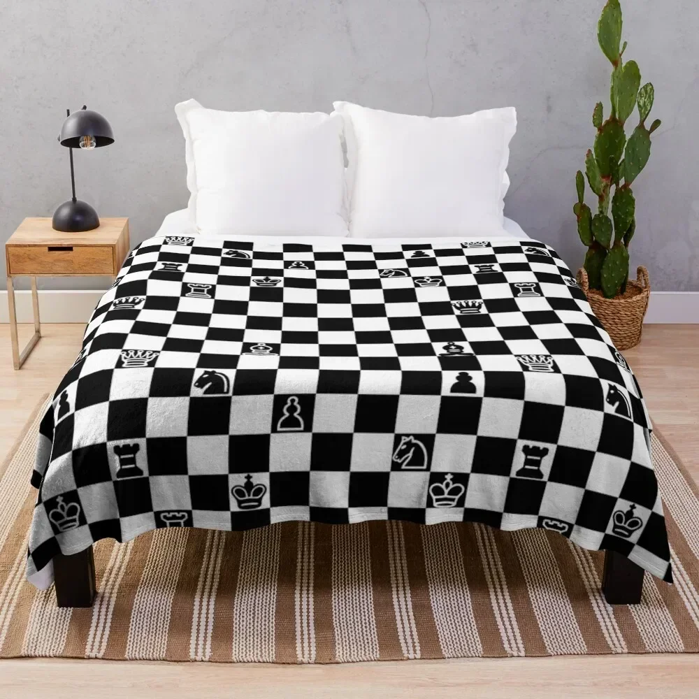 Chess Throw Blanket Flannel Fabric Luxury Designer bed plaid Blankets