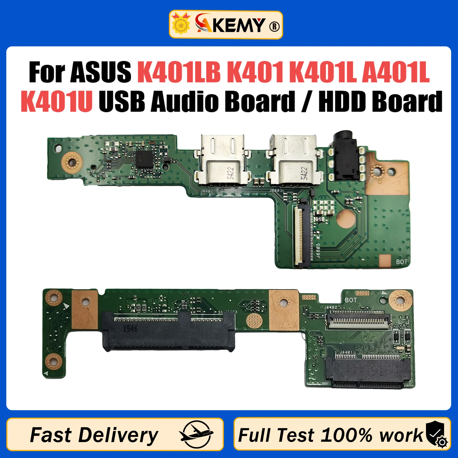 

K401LB IO Board REV 2.0 For ASUS K401LB K401 K401L A401L K401U USB Audio board and HDD Boards 100% OK