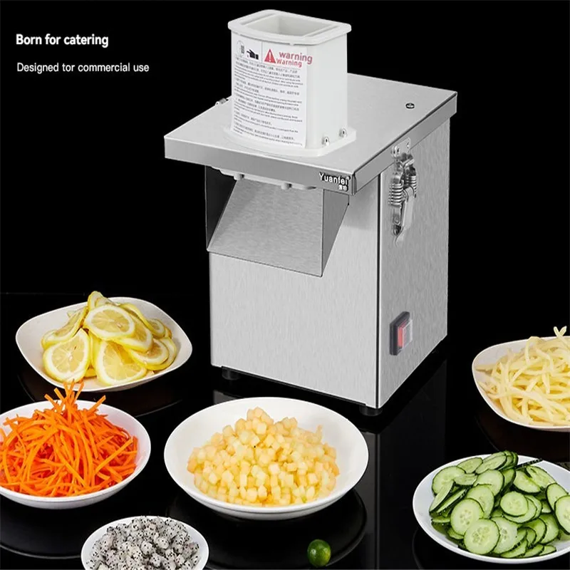 Commercial Electric Vegetable Cube Cutting Machine Fruit Slicer Cutting Strip Dice Food Processor With 5 Blades