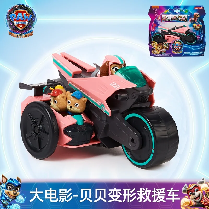 

Paw Patrol Original Mighty Movie Liberty & Poms Vehicles Rescue Car With Cats Action Figure Boy Girl Children Birthday Gift Toys