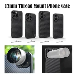 Carbon Fibre 17MM Thread Mount Phone Case for IPhone 15/16 Pro Max Plus Protect Phone Case for Ulanzi Apexel Kase Phone Lens