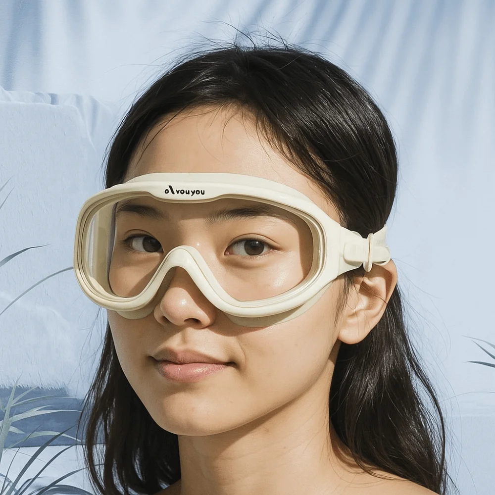 

High-Definition Swimming Goggles Waterproof Large Frame Freediving Mask Fashion Design with Earplugs Diving Mask